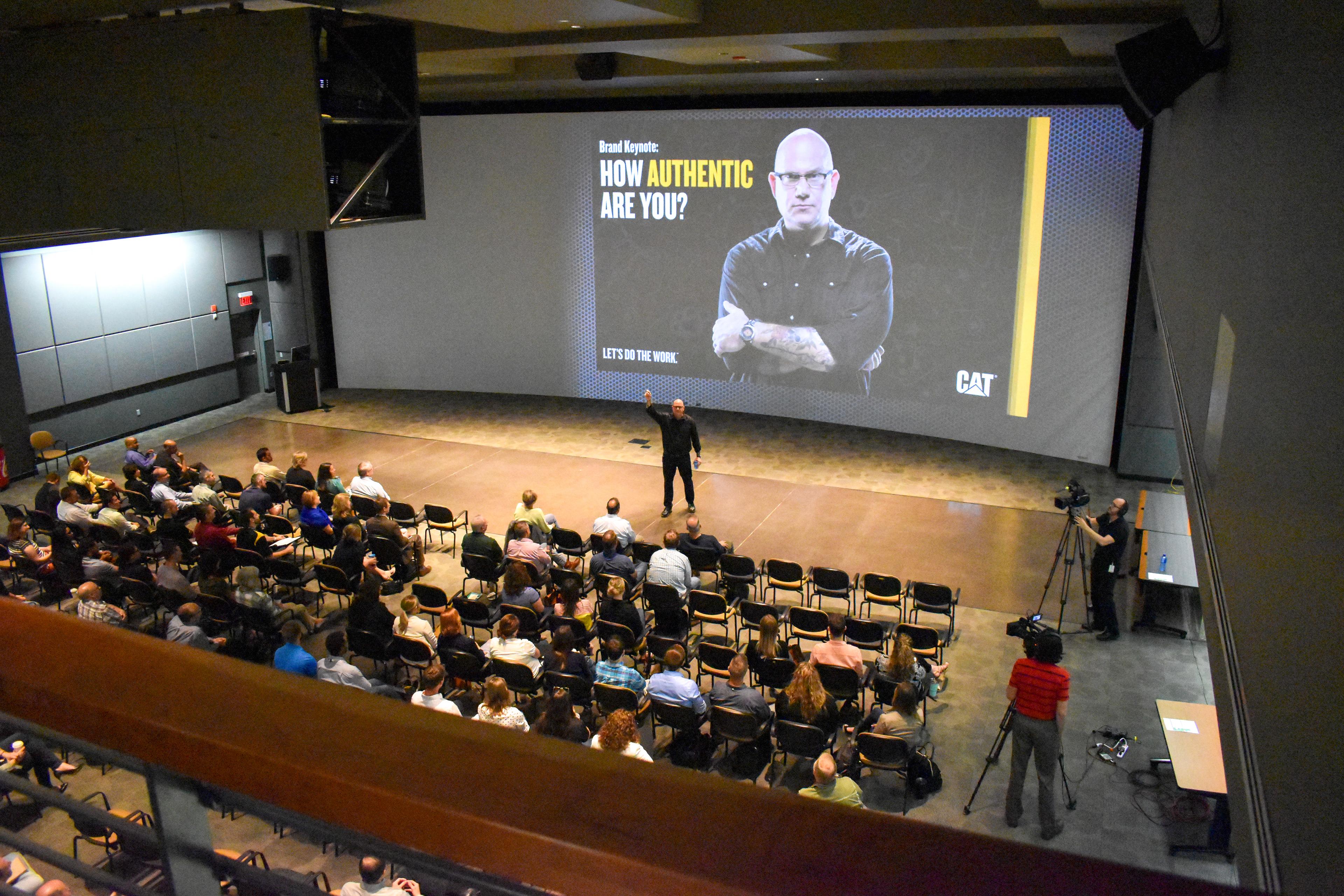 TD on stage Catepillar