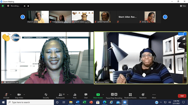 Cassandra Moderates a Virtual Seminar
