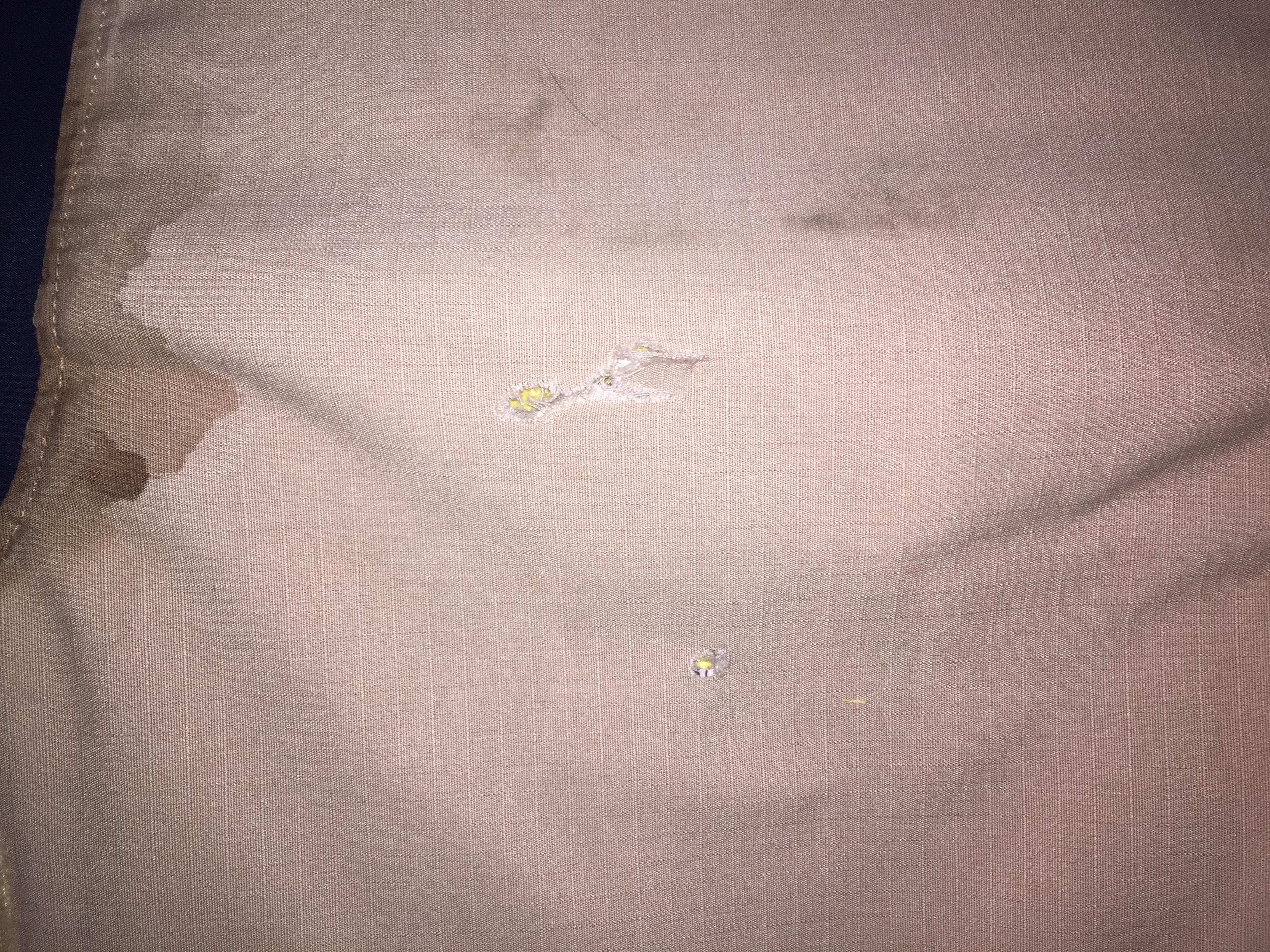 bullet resistant vest (outside back panel)