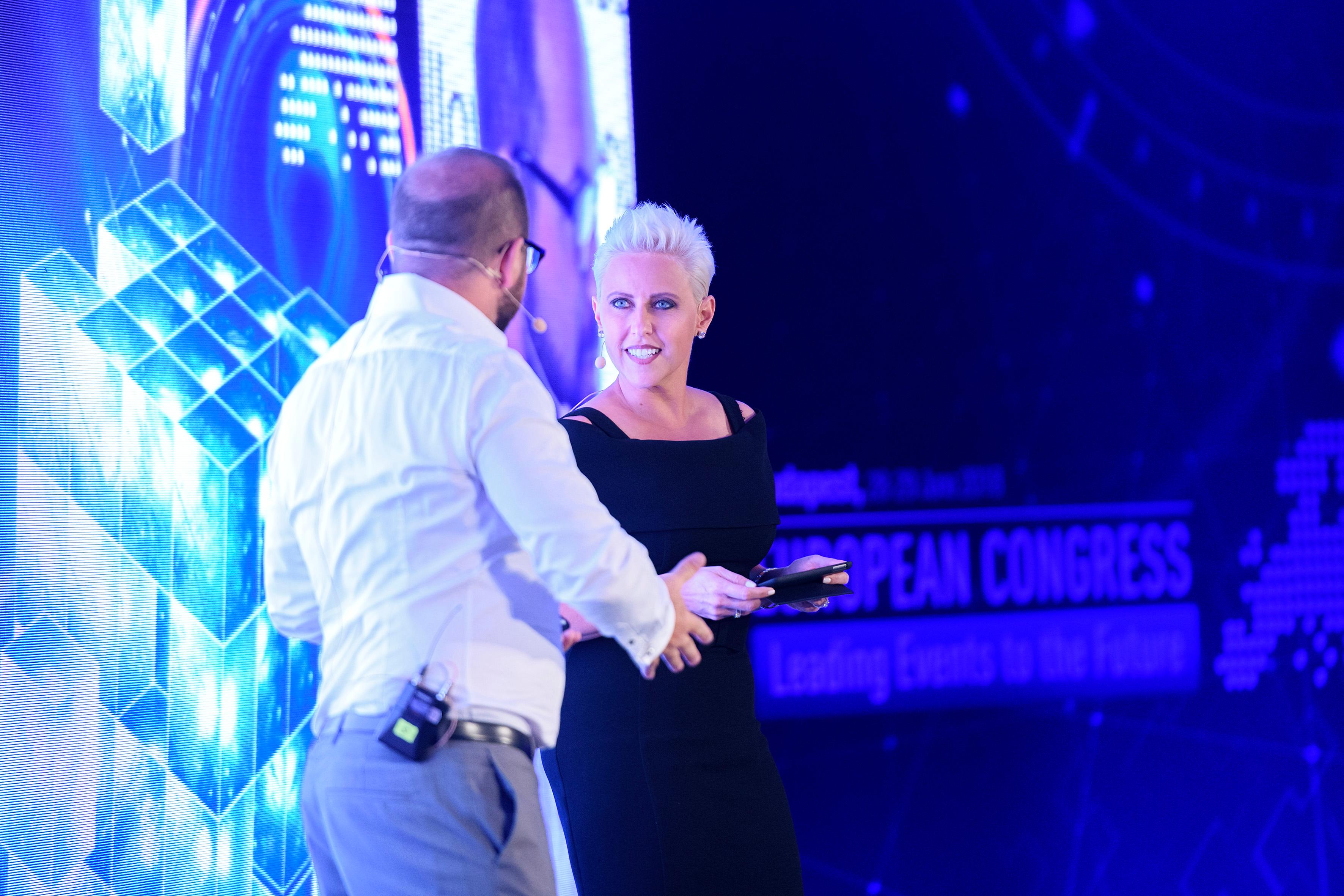 Laura Emceeing the UNICEO EUROPEAN CONGRESS