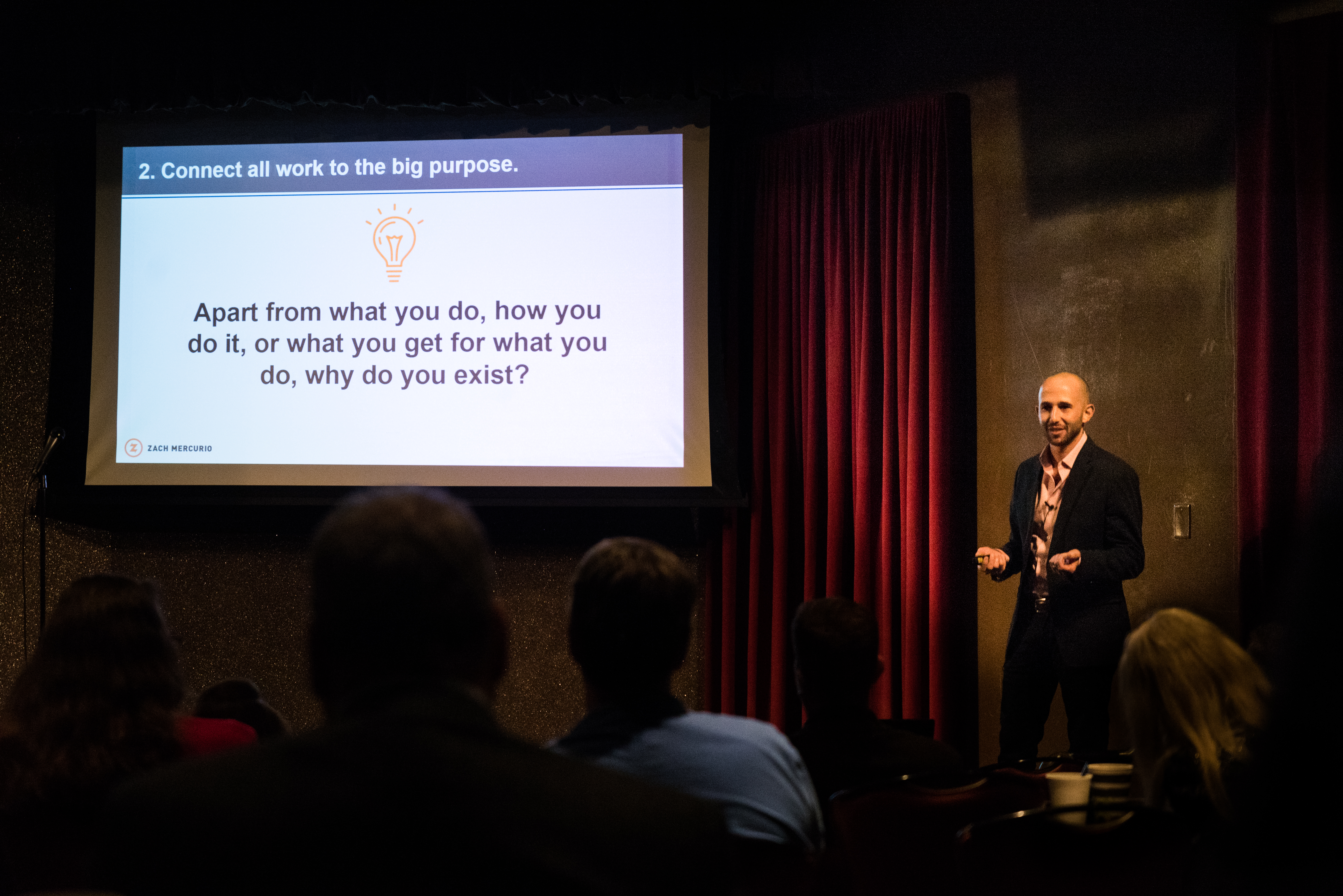 Zach Mercurio delivering a session for leaders