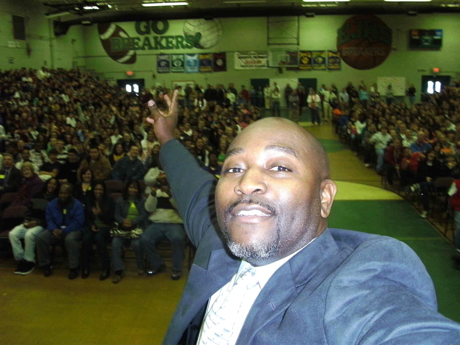 Bryant Speaking at Elementary School