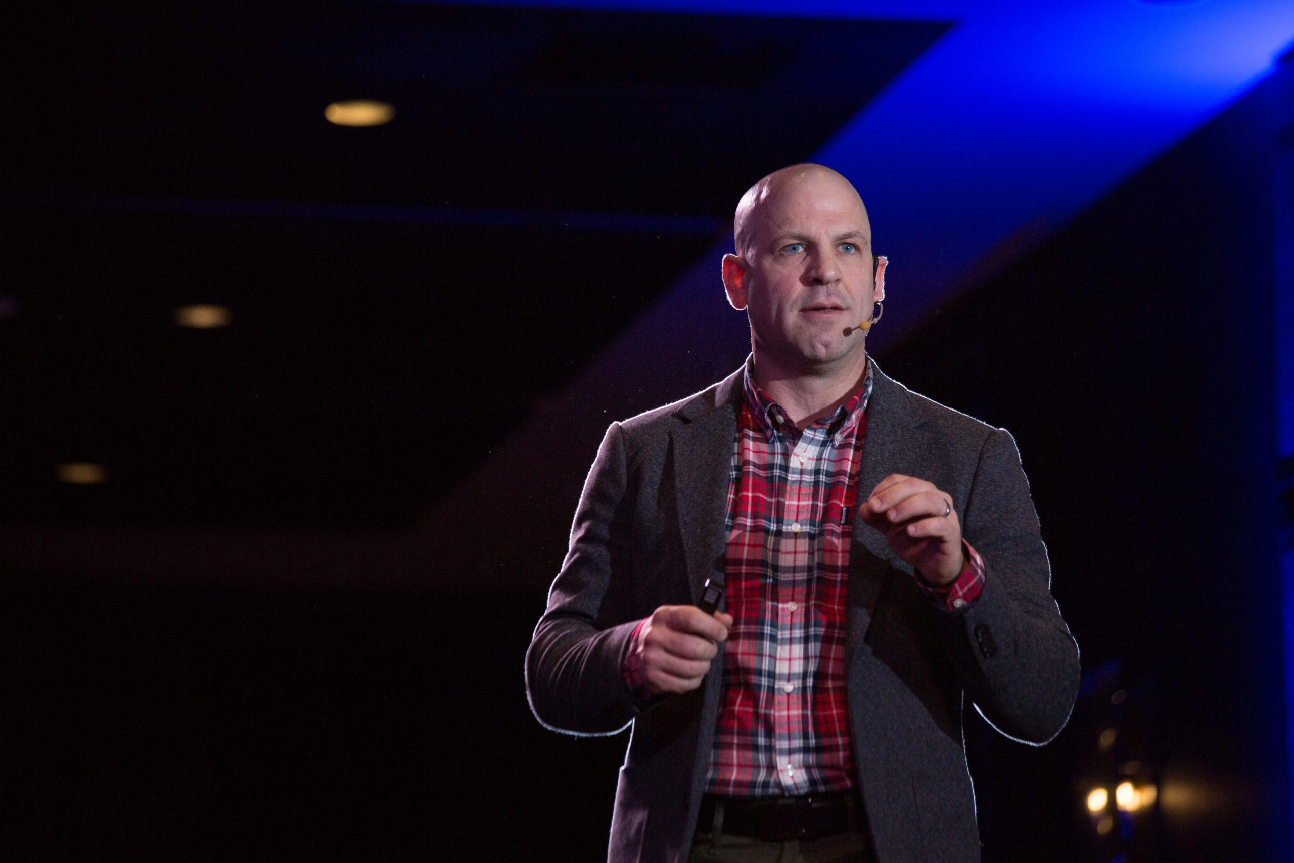 David speaking at a training event.