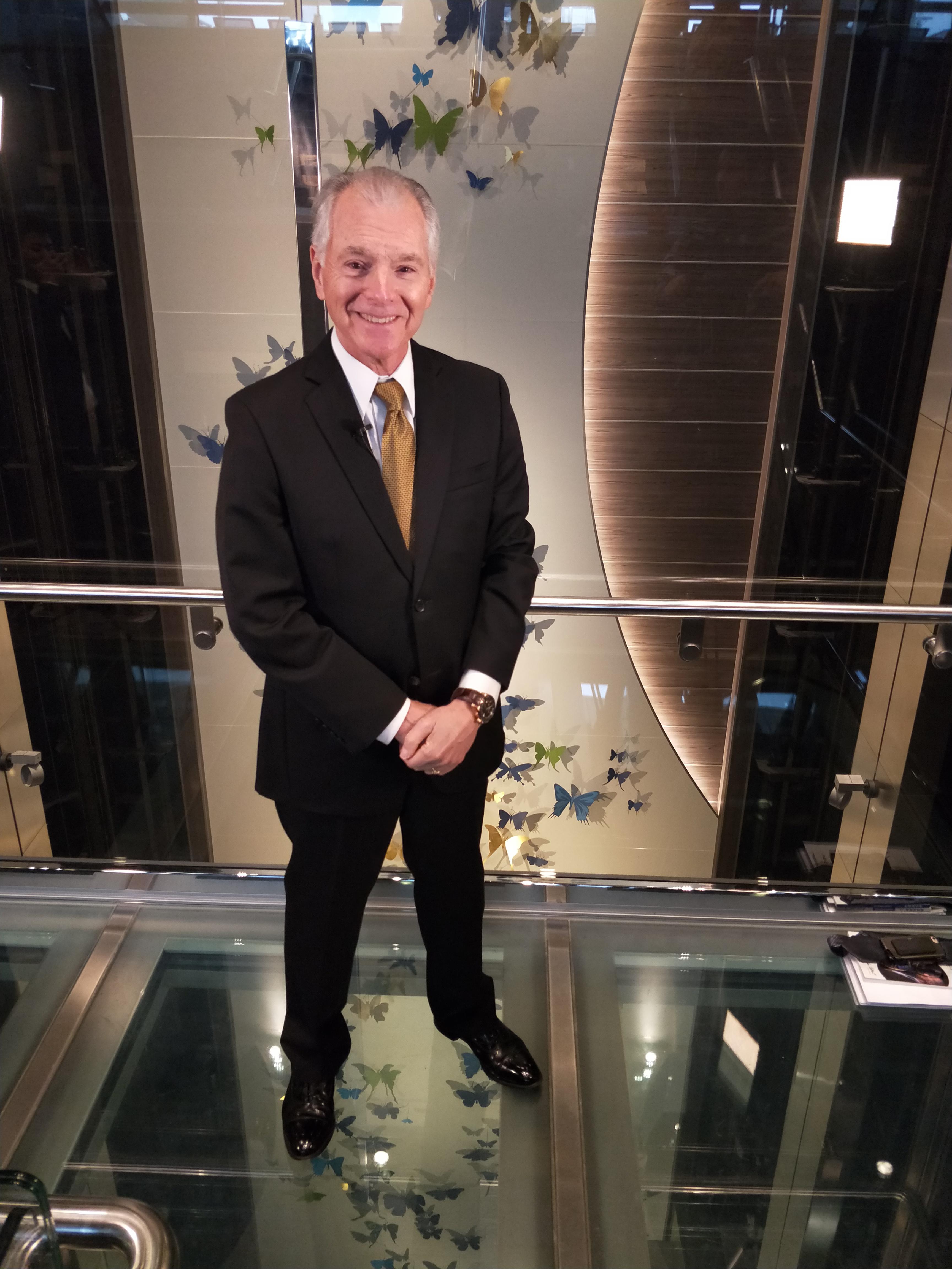 In glass elevator Quantum of the Seas