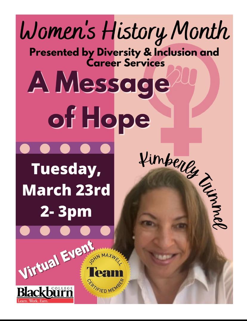 Kimberly Trimmel Key Note Speaker Women's History Month Keynote Speaker~A Messag