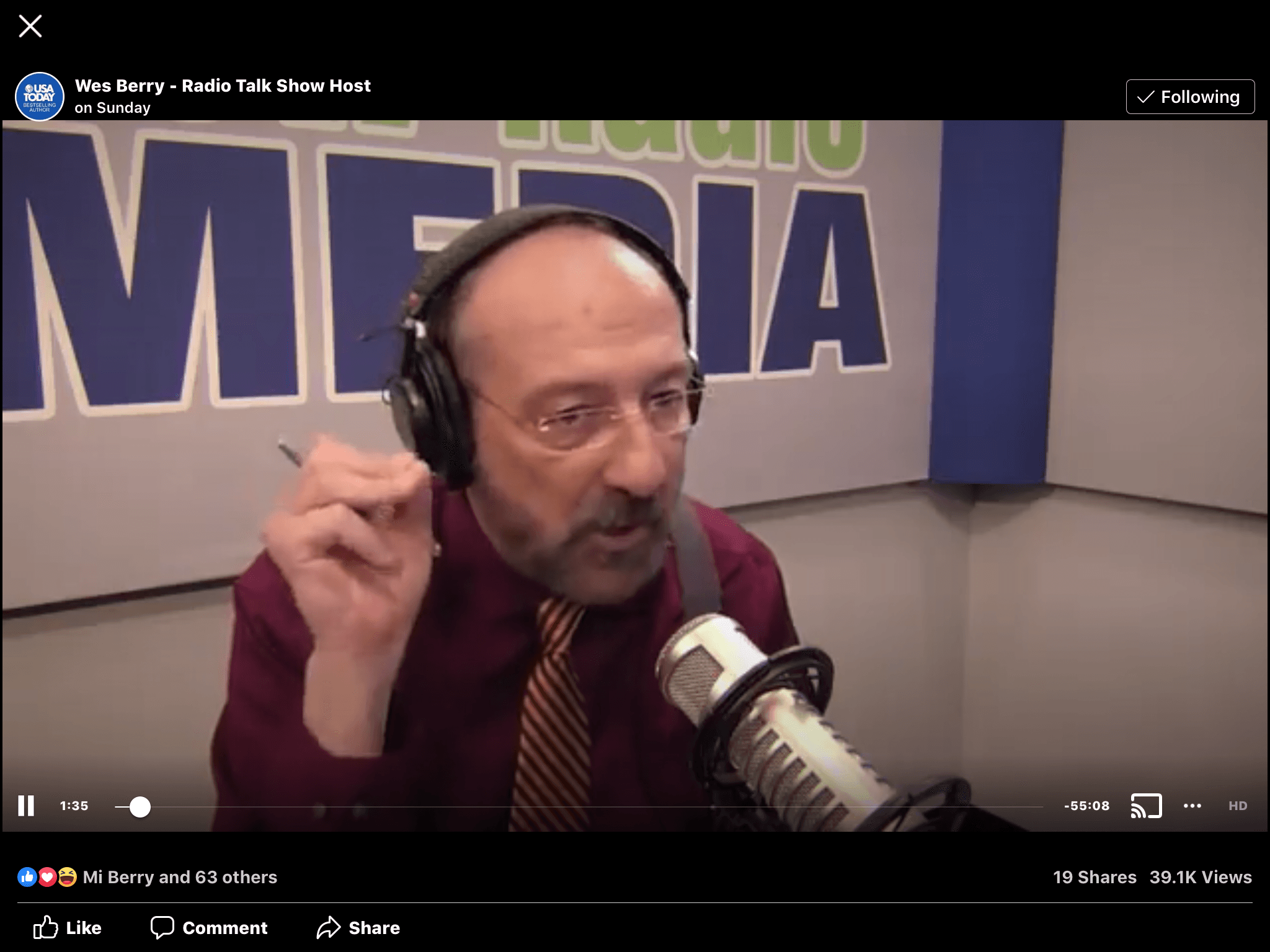 Wes on the air at WJR