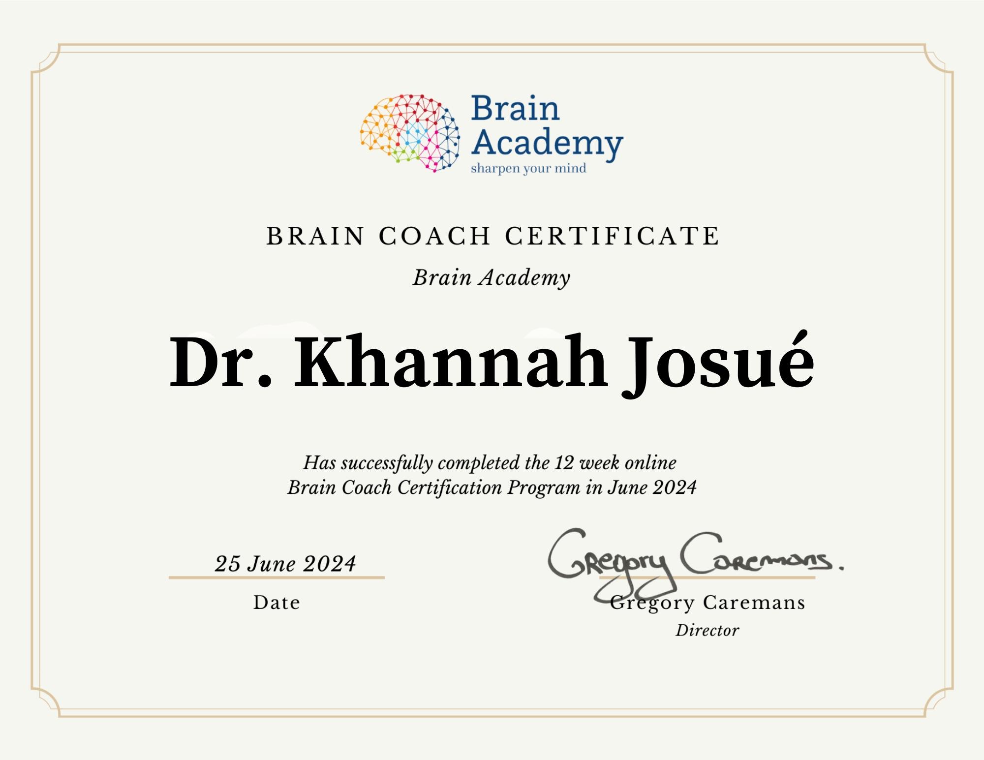 Brain Coach Certification