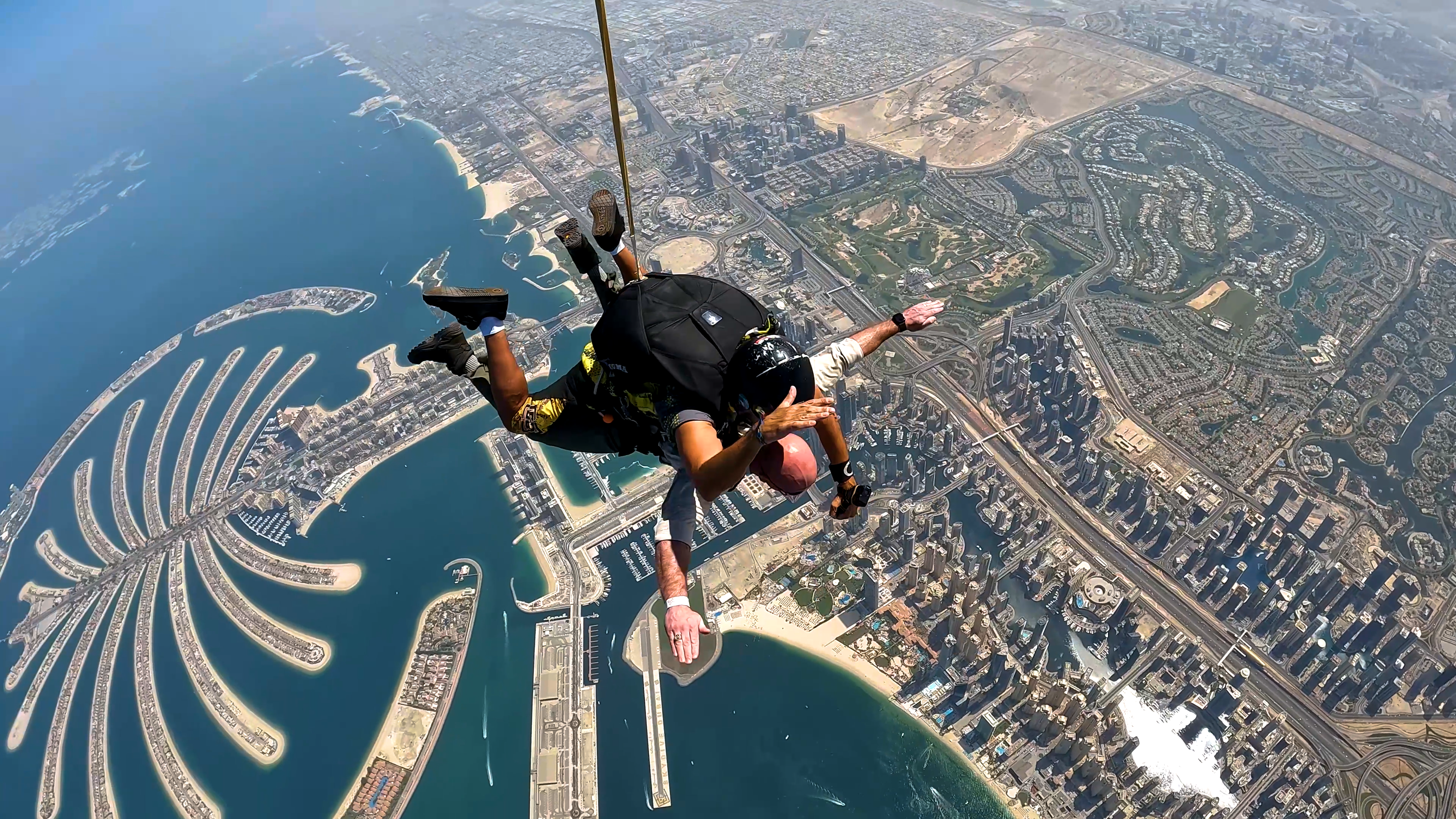 SkydiveDubaiFreefallOverheadOfPalmIsland
