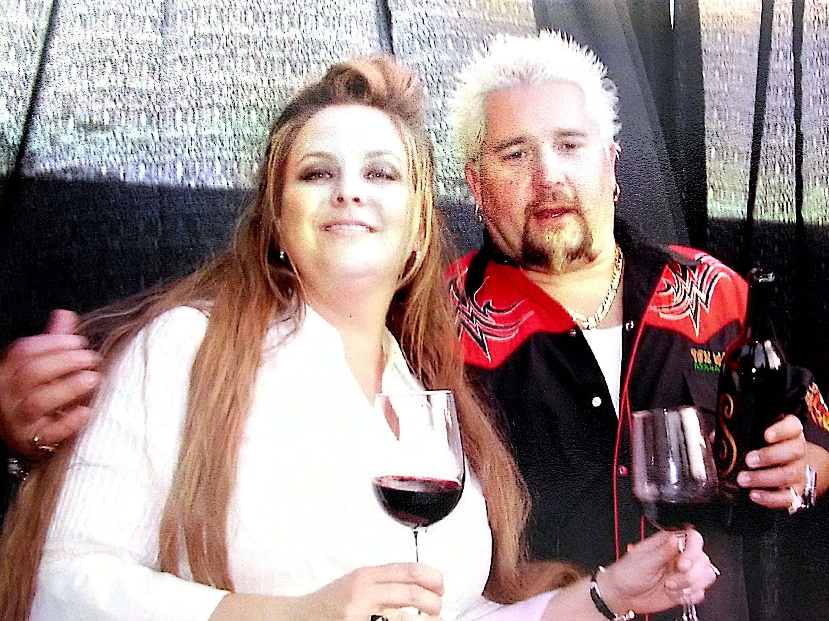 Cooking on stage with Guy and Shari's Grand Reserve Wine!