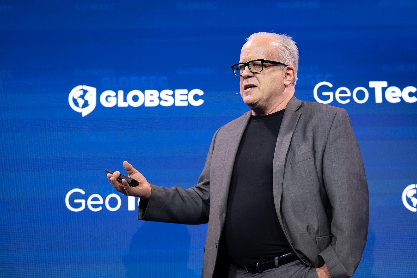 Richard on stage at GLOBSEC 2025