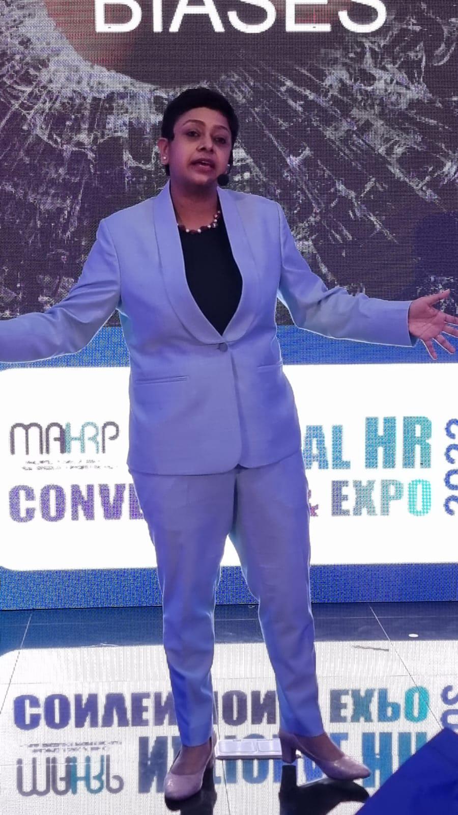 Srijata on stage at MAHRP Conference at the Maldives