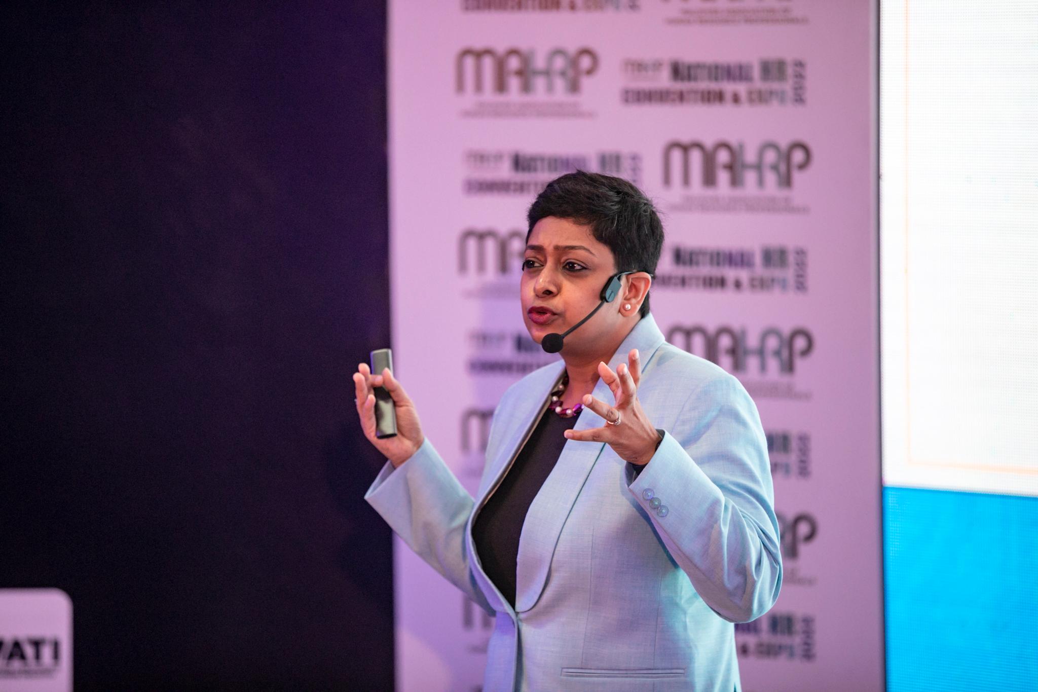 Srijata on stage at MAHRP Conference at the Maldives