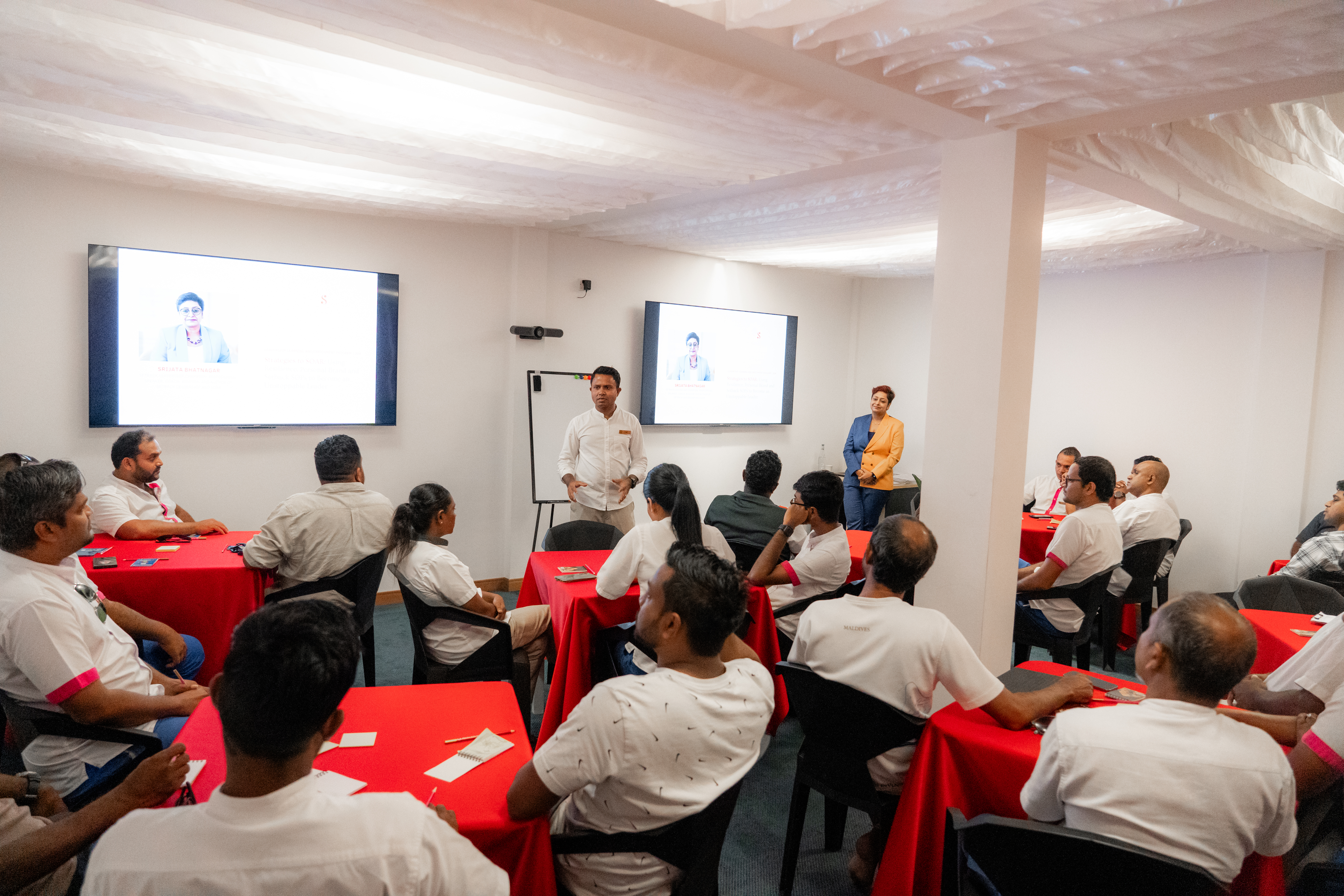 Srijata leading a corporate workshop