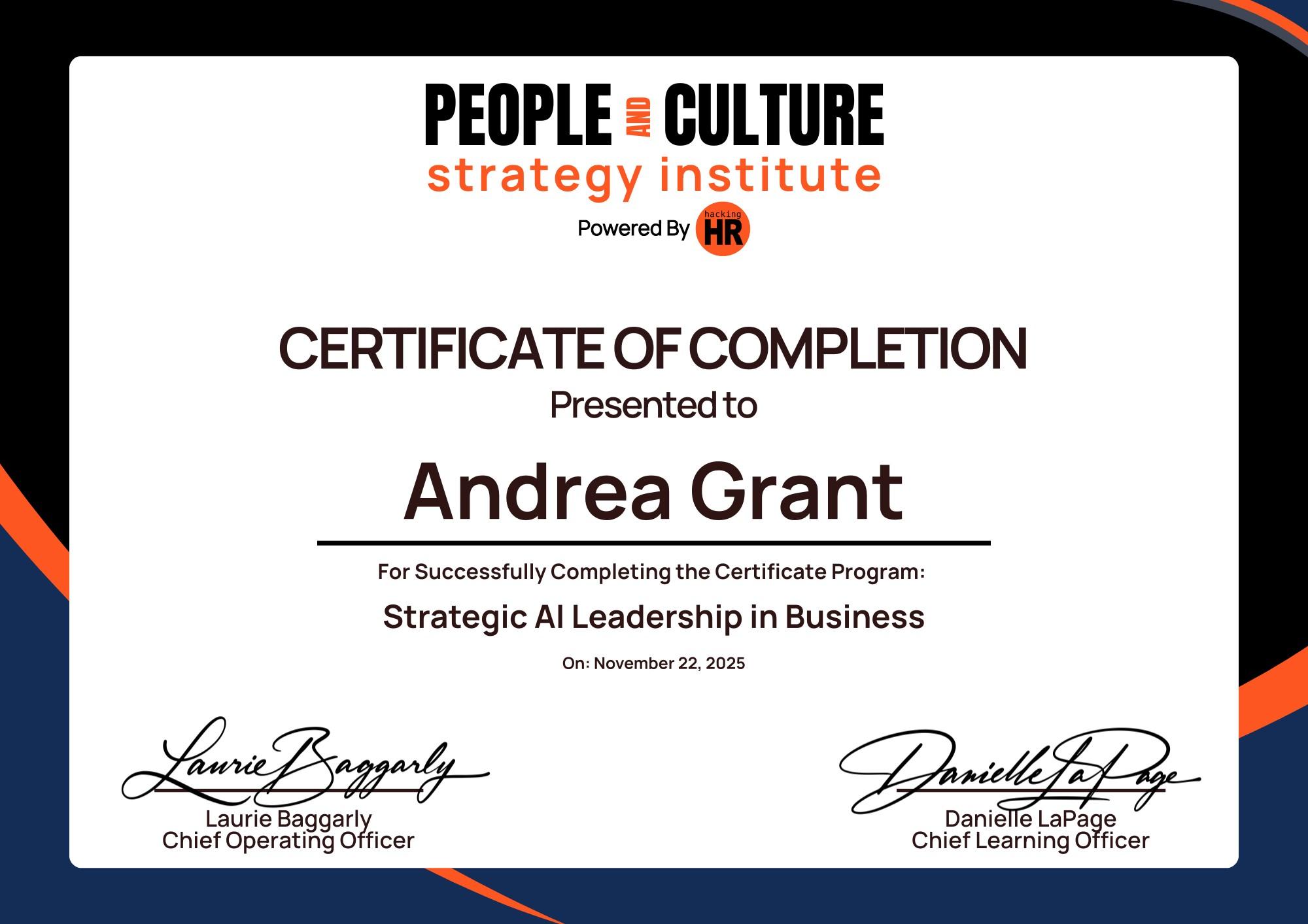 Strategic AI Leadership in Business Certificate