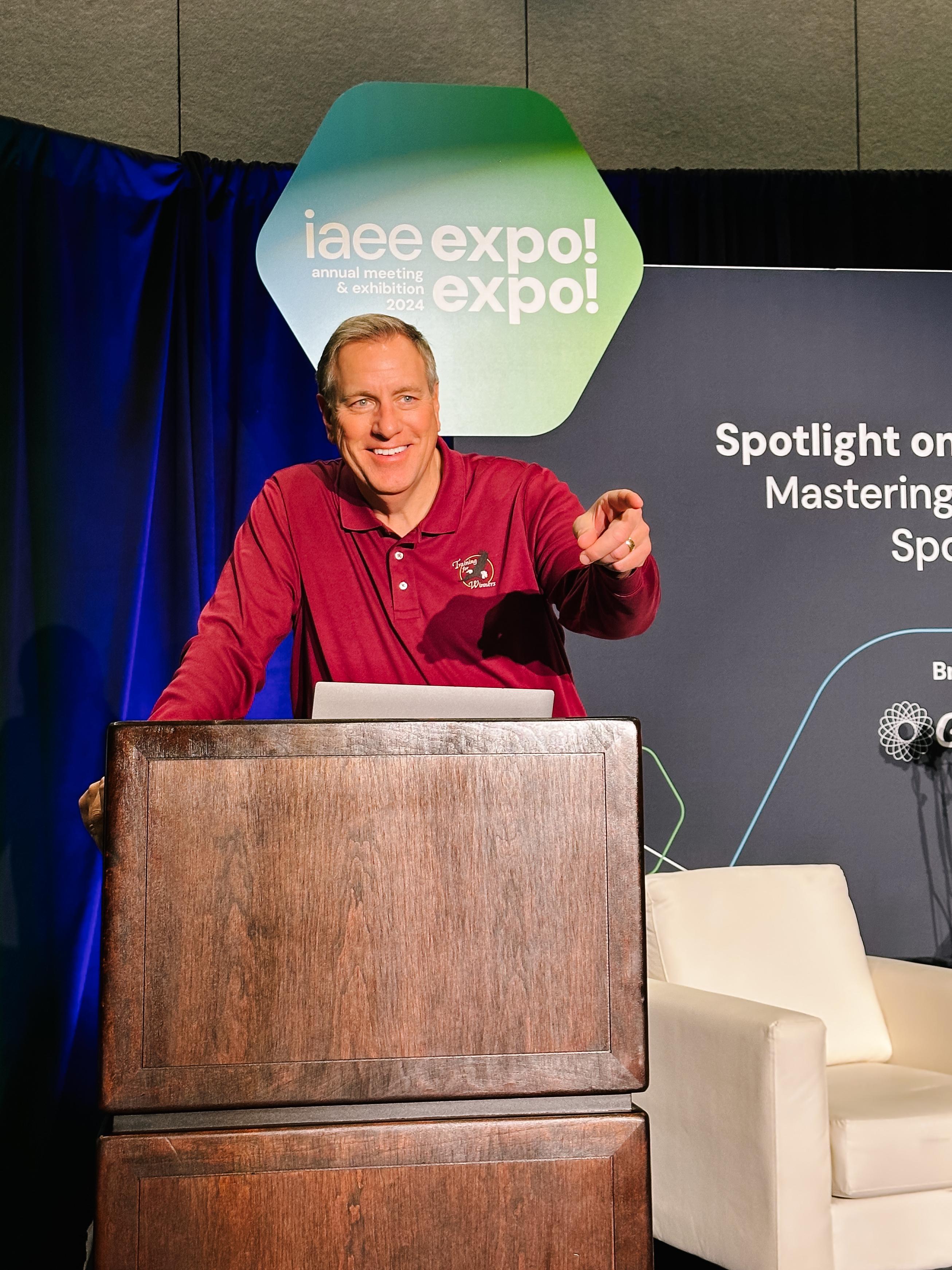 Gary takes an audience question at IAEE