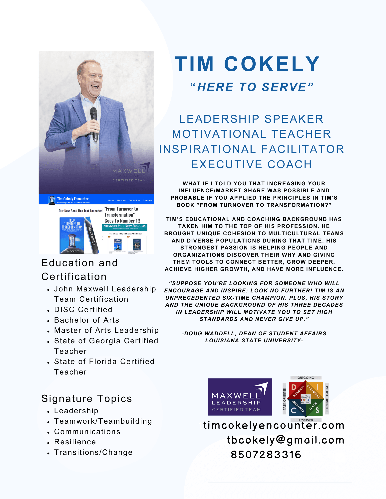1 Page Bio Flyer