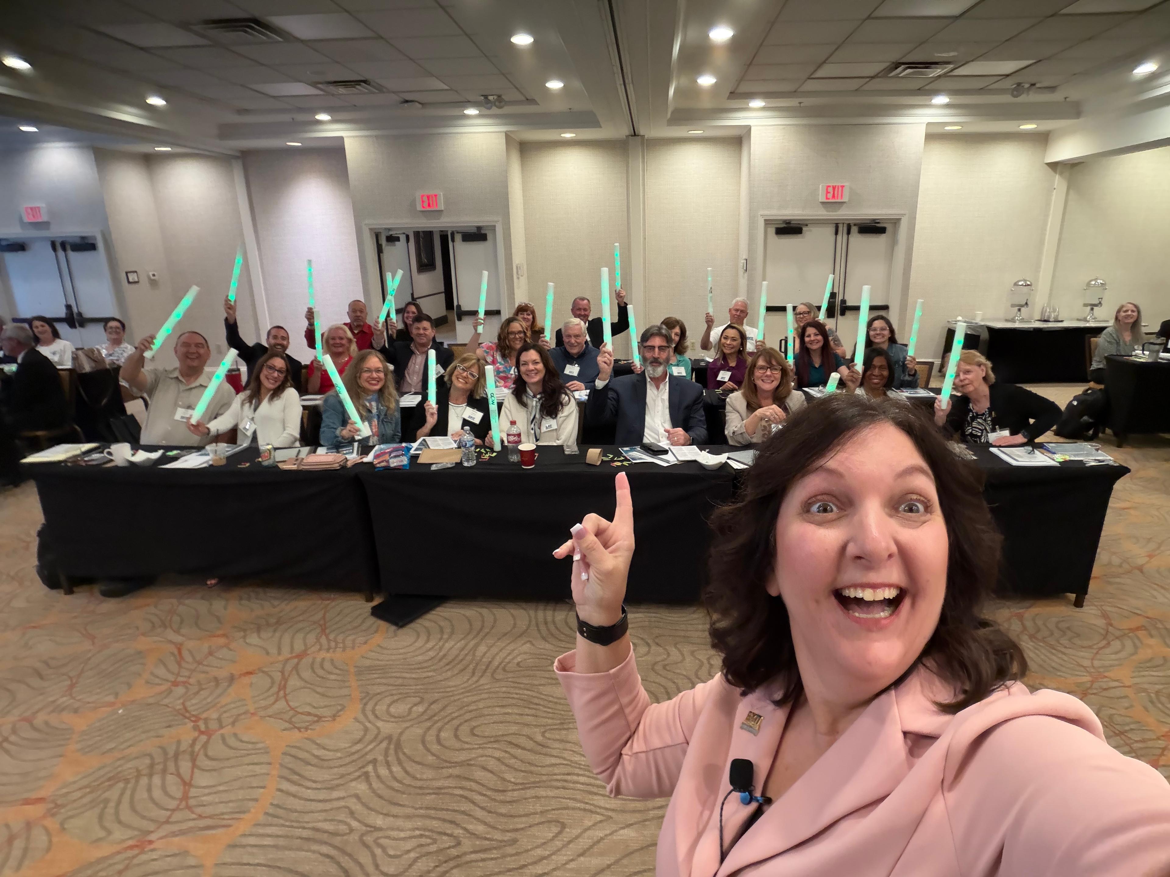 Leadership Audience With Glow Sticks