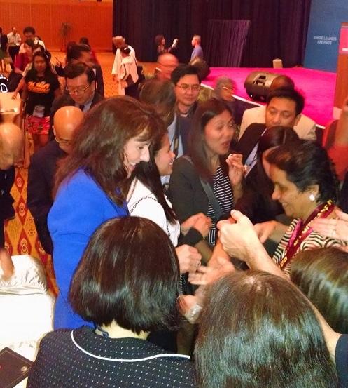 Barbara Khozam with attendees in India