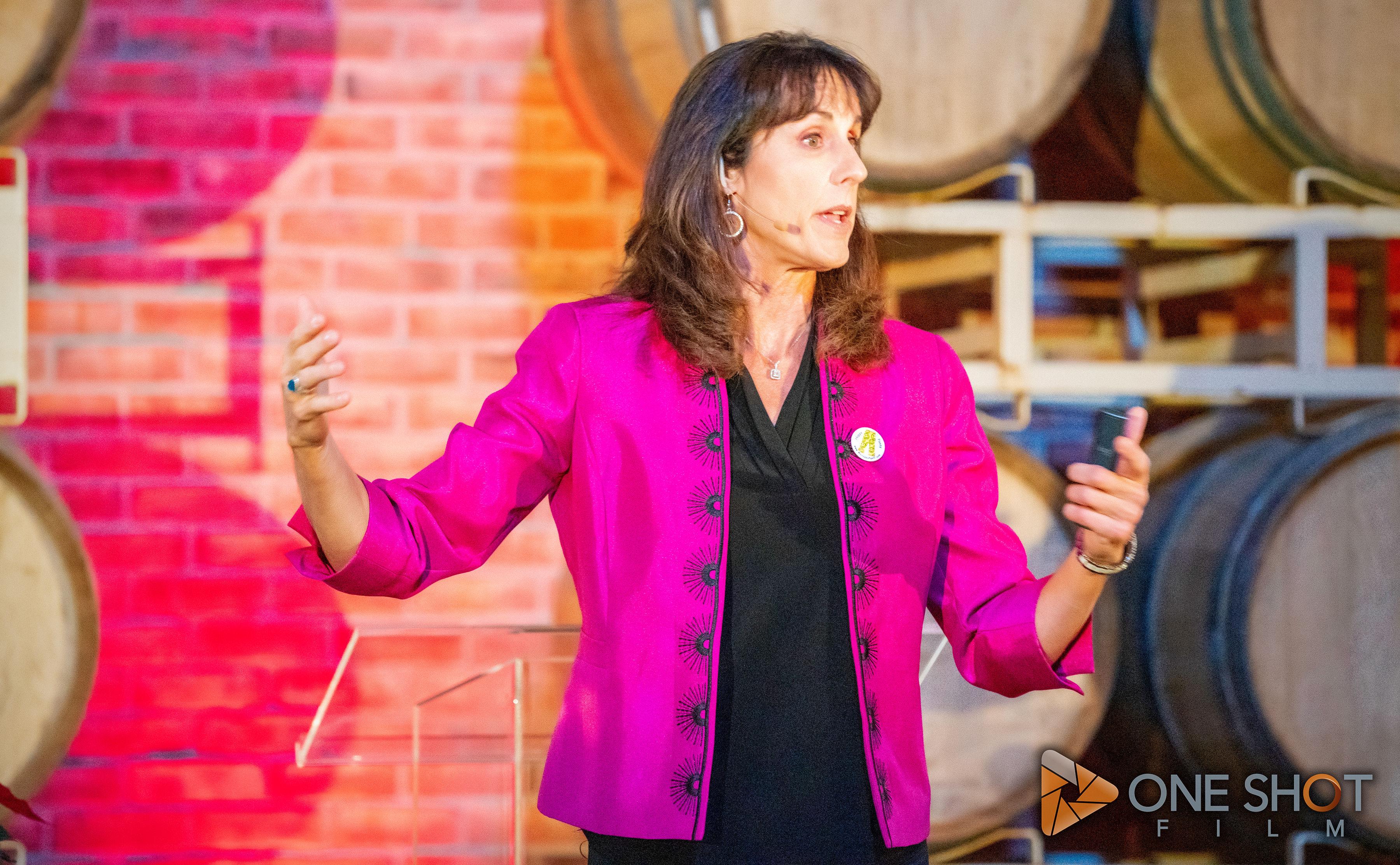 Barbara Khozam Onstage during a Leadership Presentation