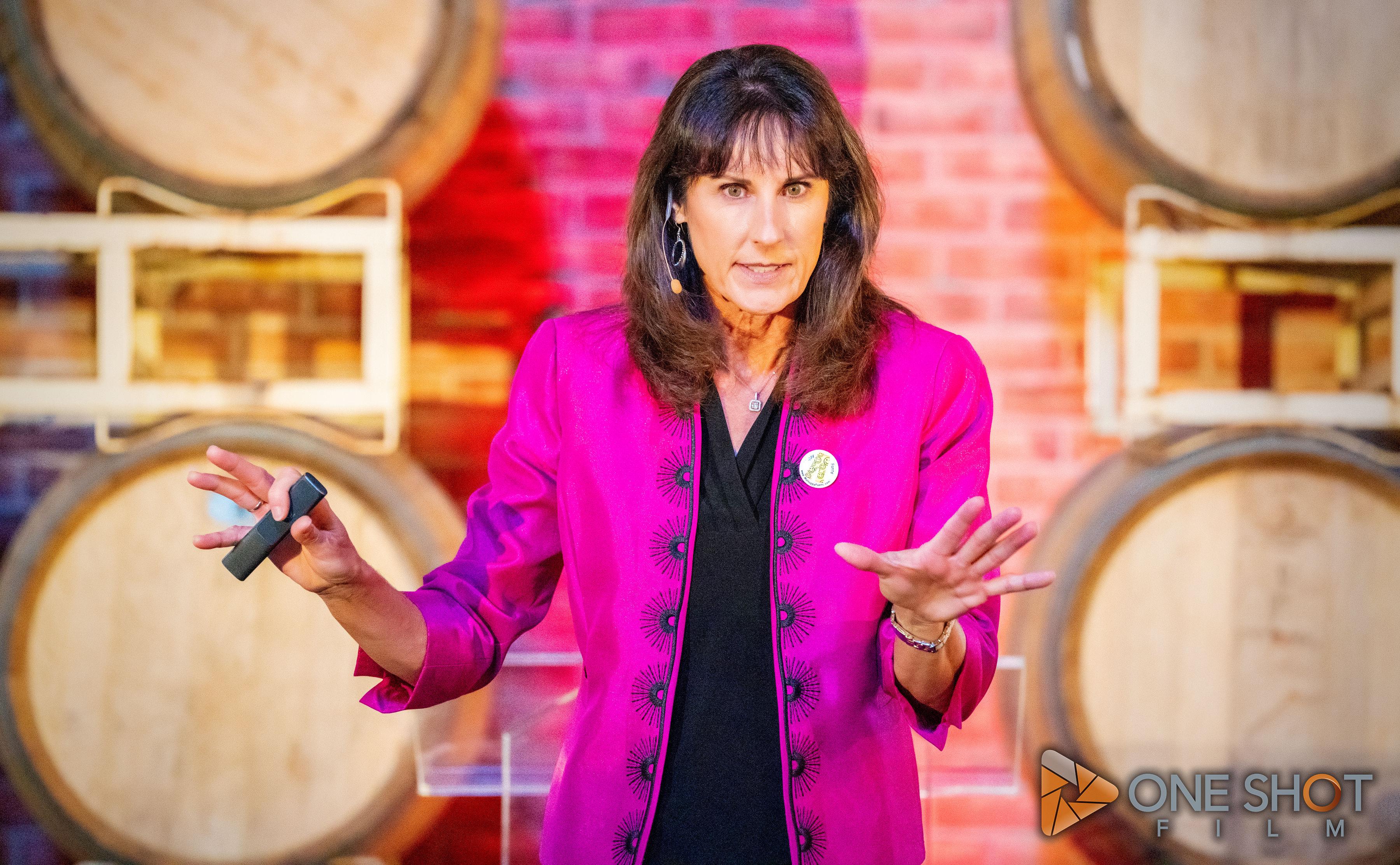 Barbara Khozam Onstage during a Leadership Presentation