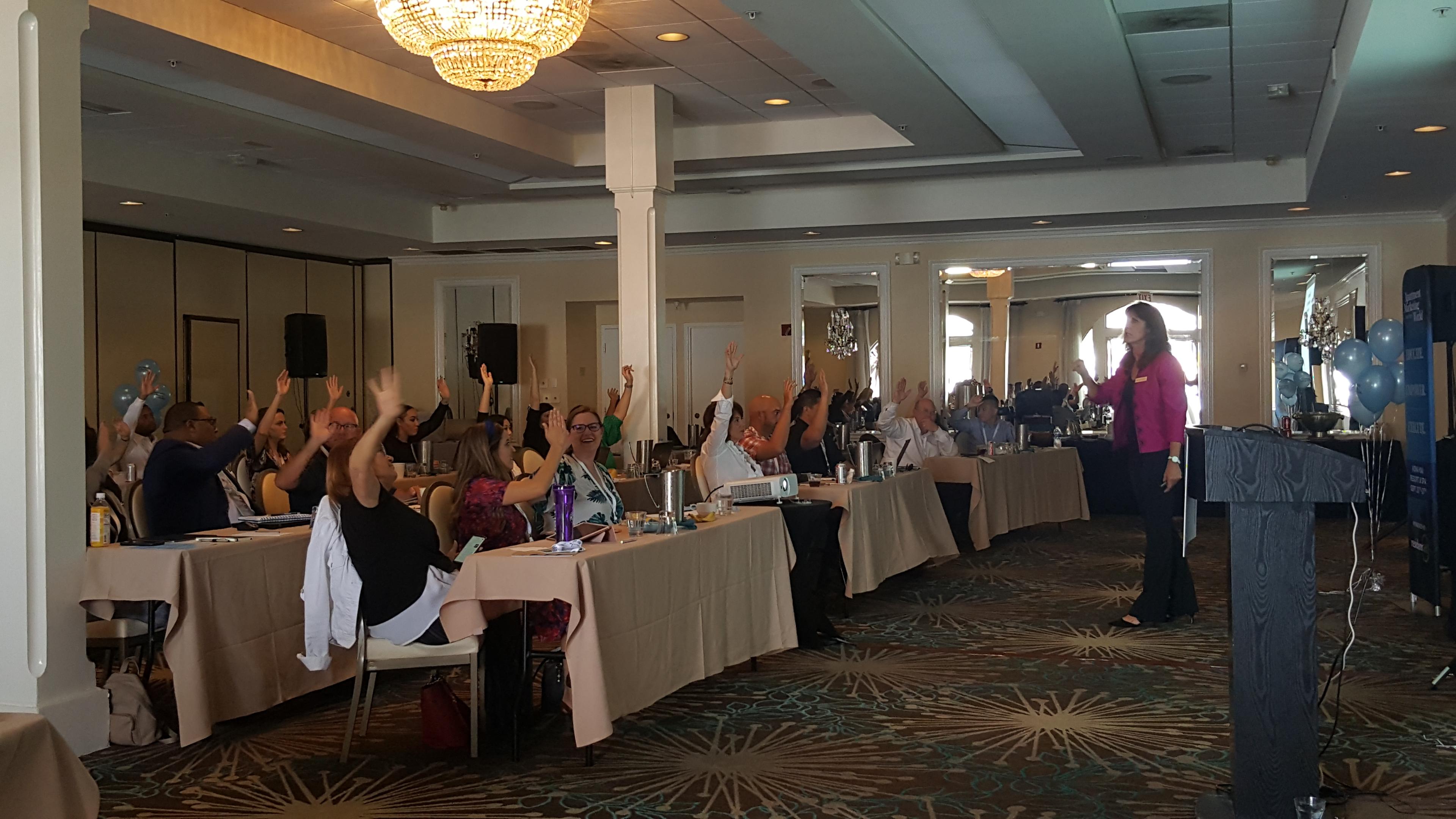 Barbara Khozam interacting with attendees during training Oct 2019