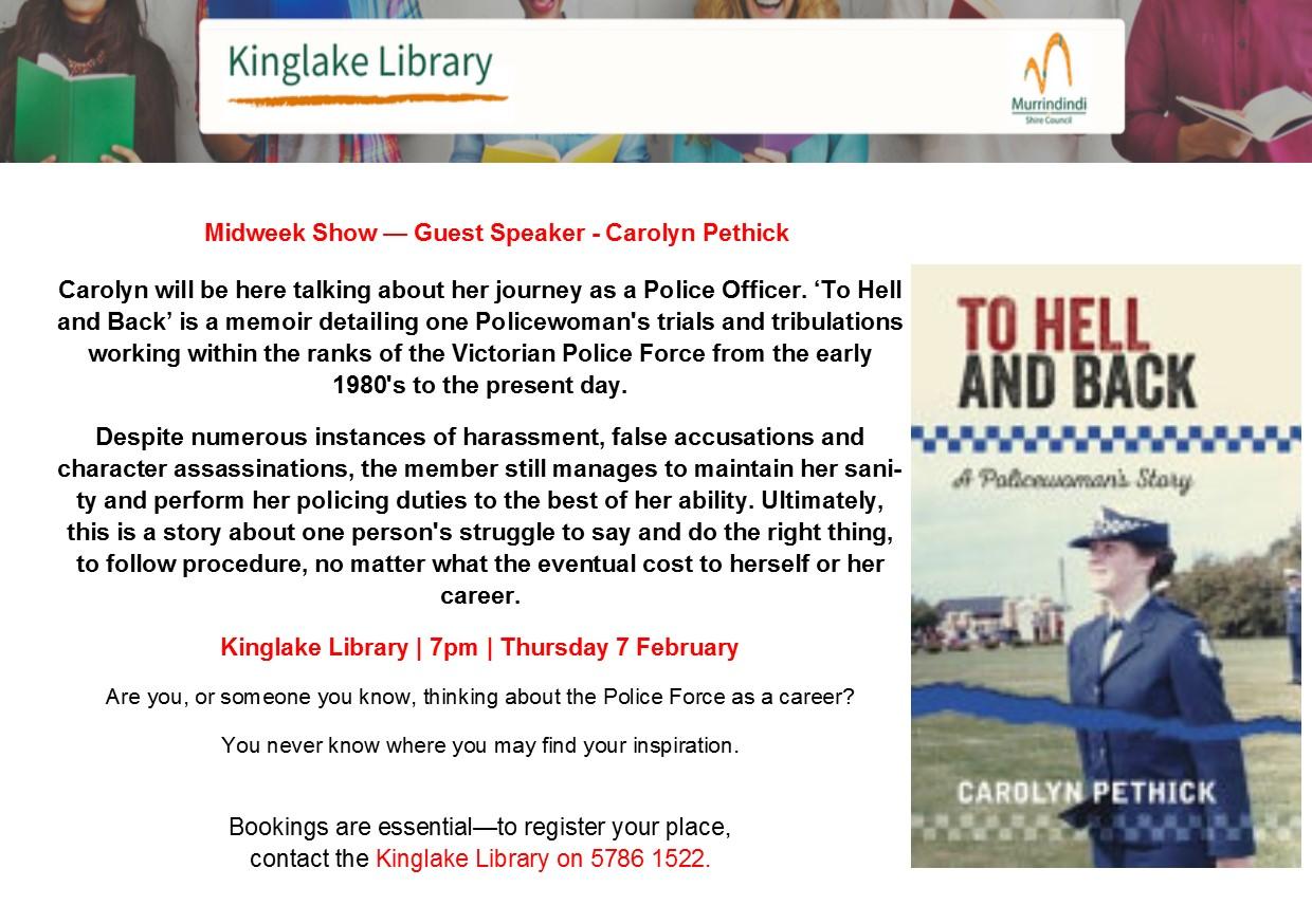 KINGLAKE POSTER - Guest Speaker Feb 2019