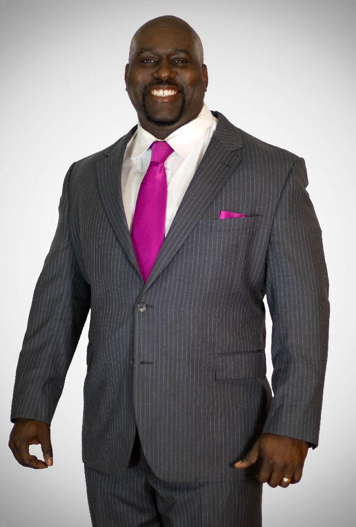 Headshot Grey Suit Pink Tie