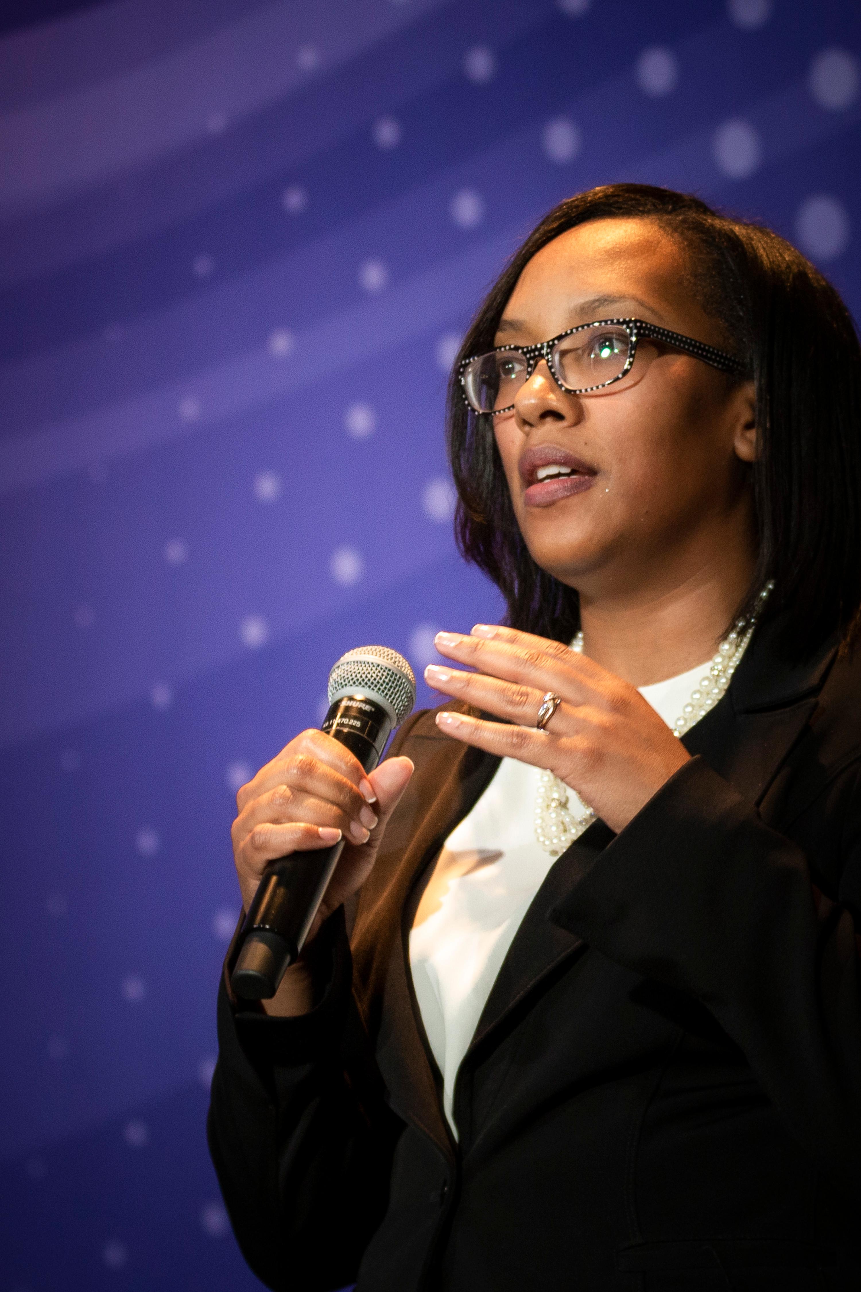 Speaking Photo Of Angela Lewis