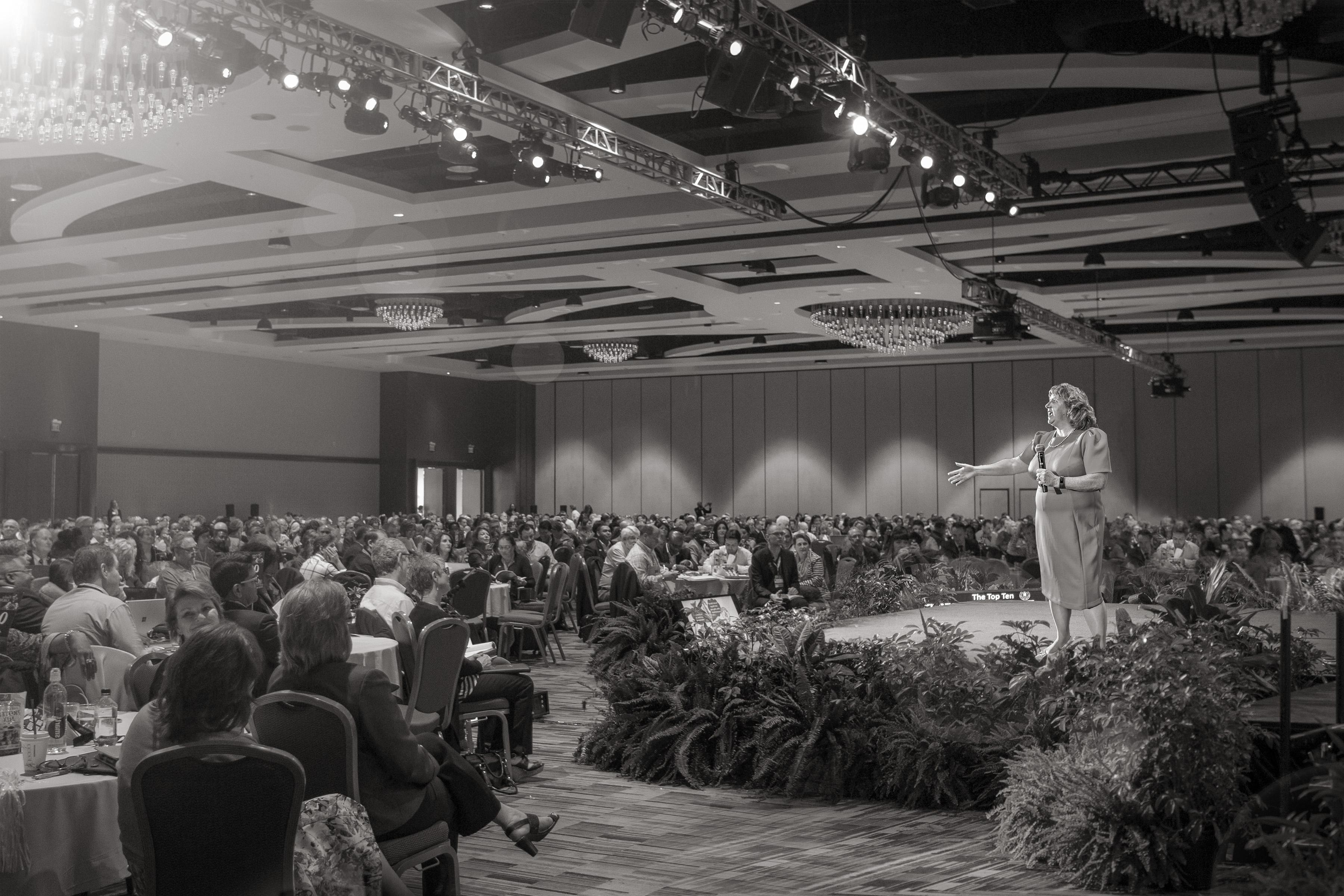 Speaking to a crowd