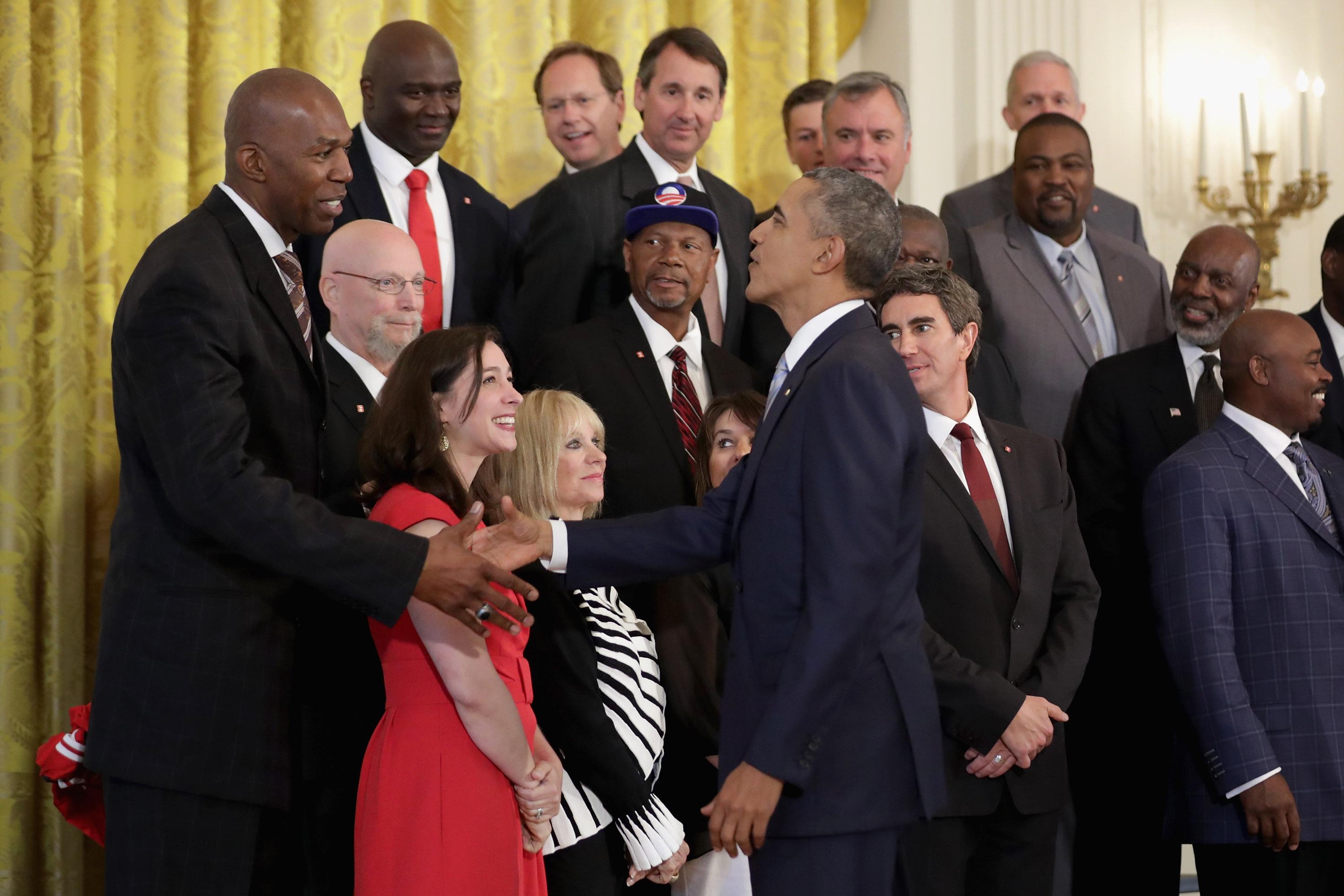 Thurl Bailey and President Barack Obama