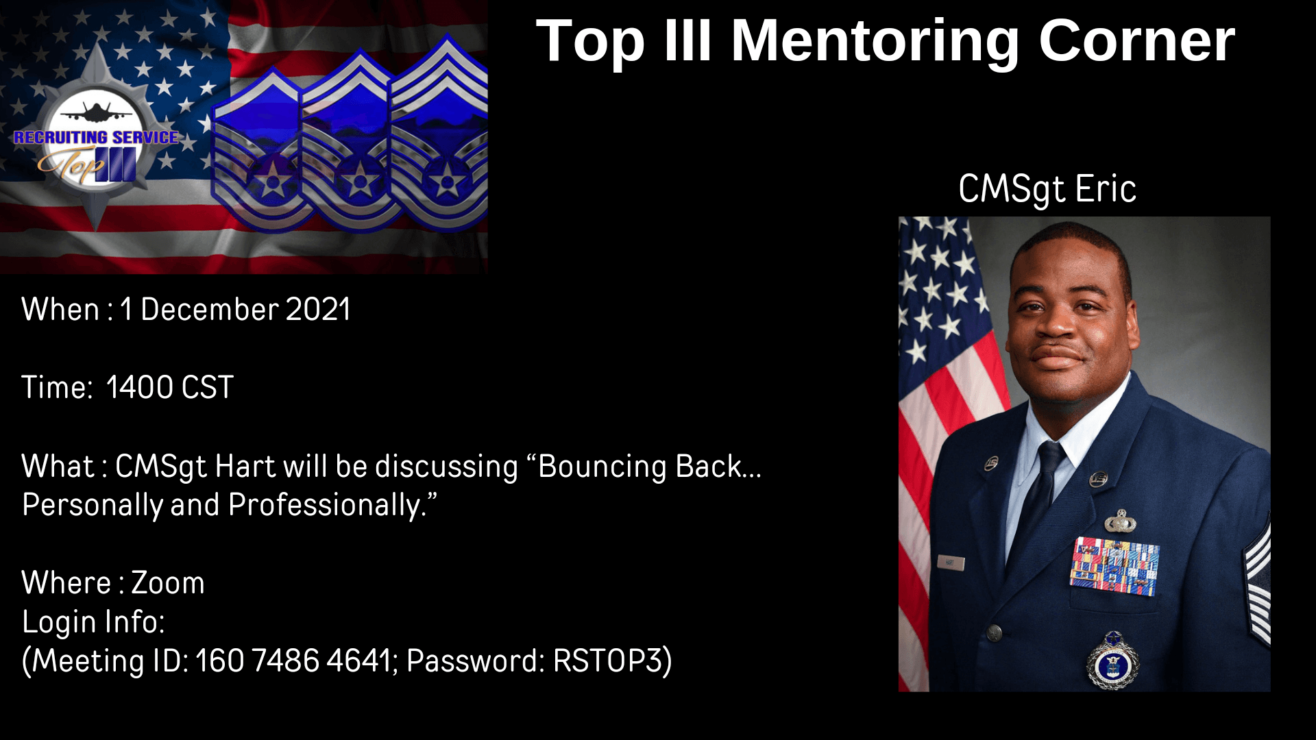 Air Force Recruiting Service Top 3 Mentoring Corner