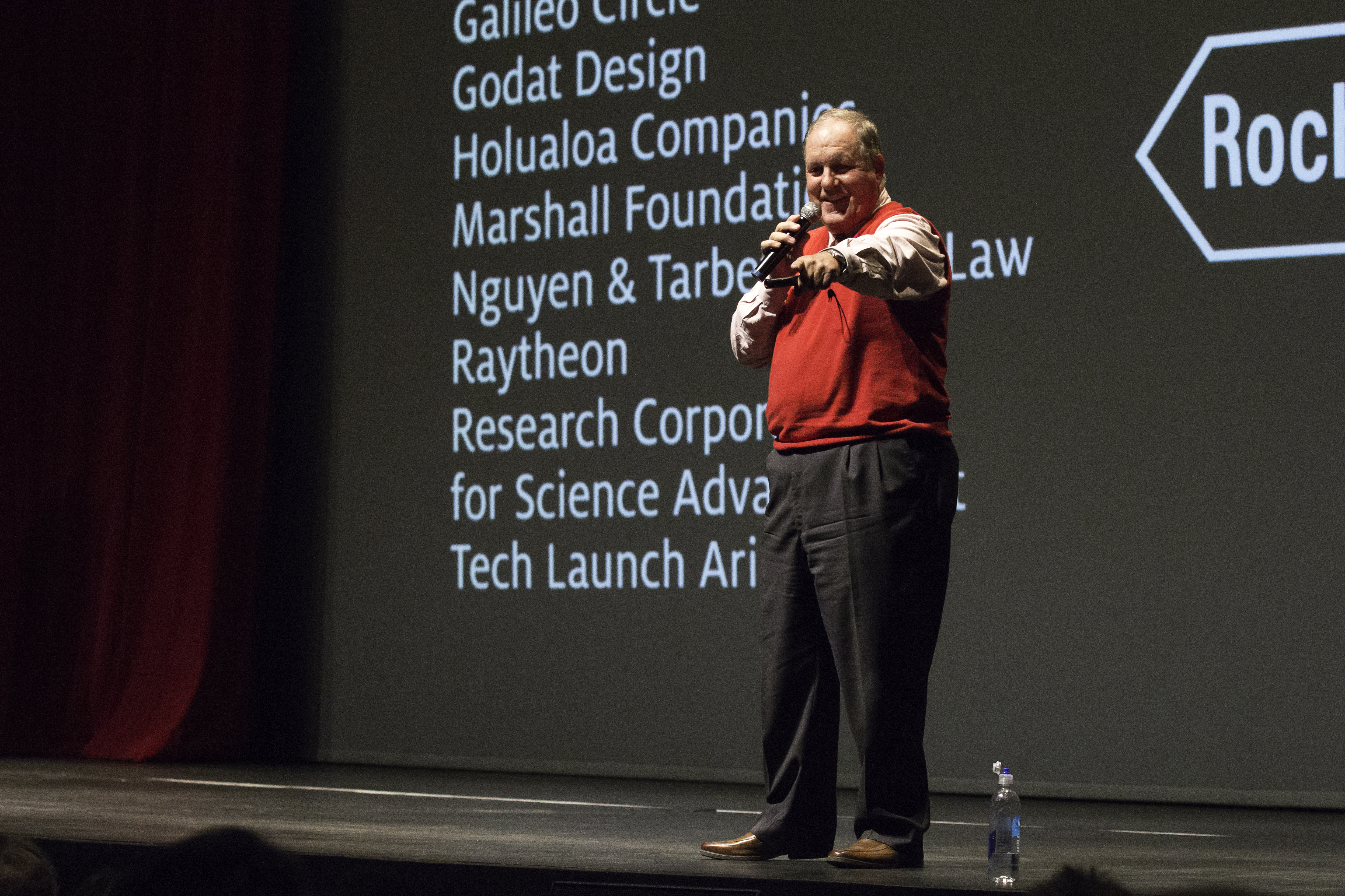 Recognizing someone in the audience for their participation.