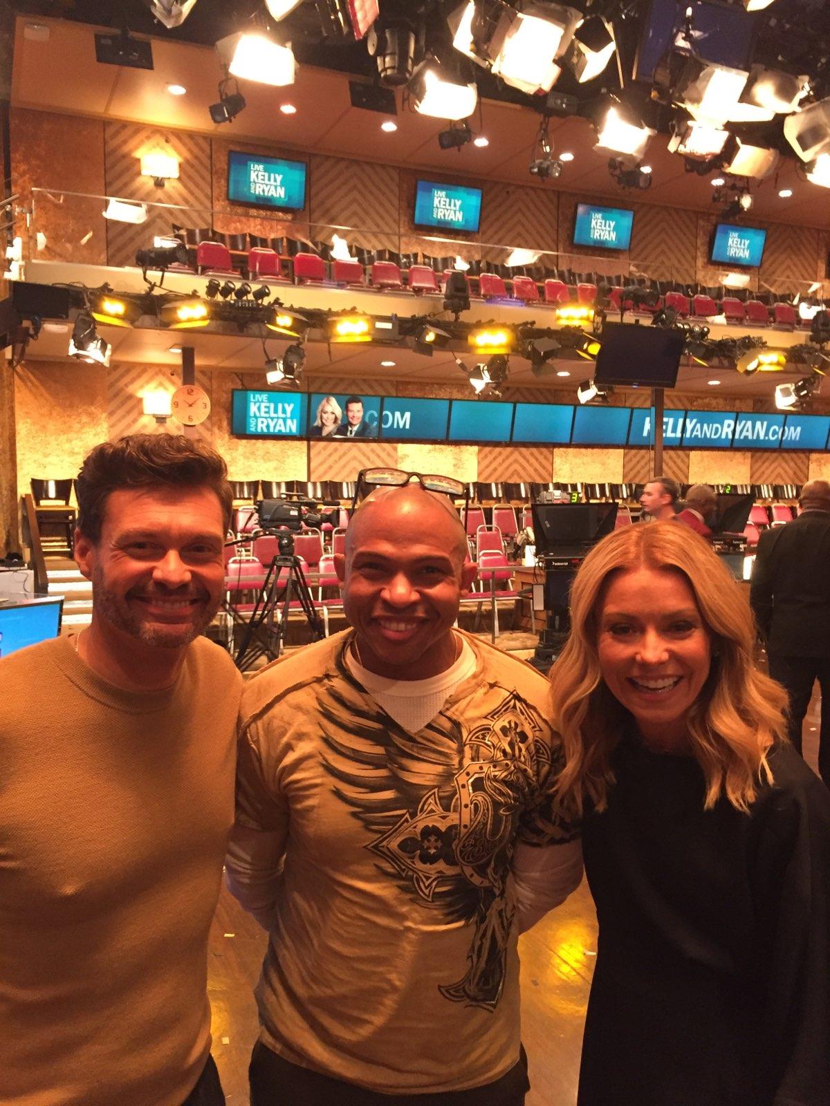 Xavier with Ryan Seacrest and Kelly Ripa