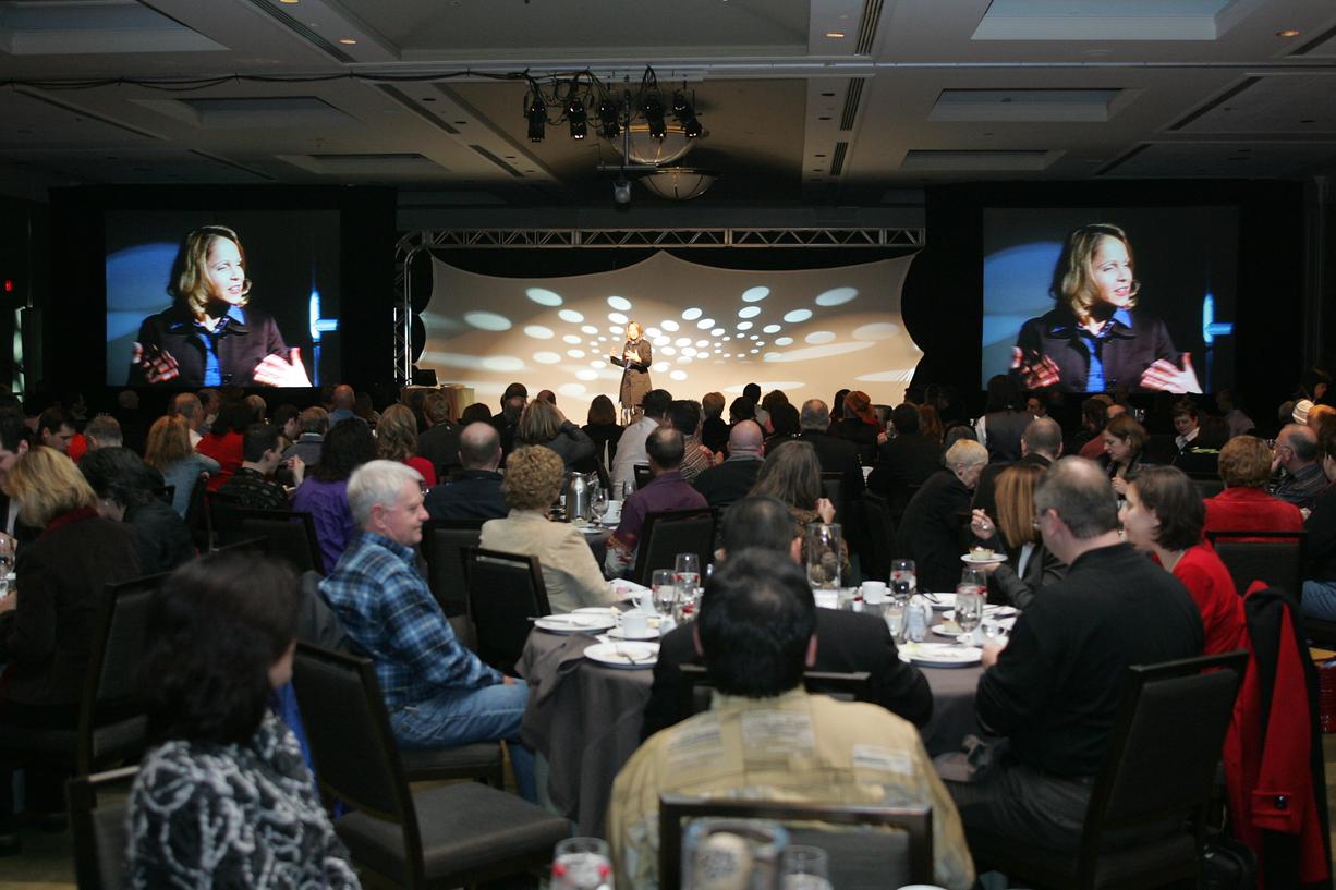 Andrea Holwegner Presenting an In-person Speaking Engagement