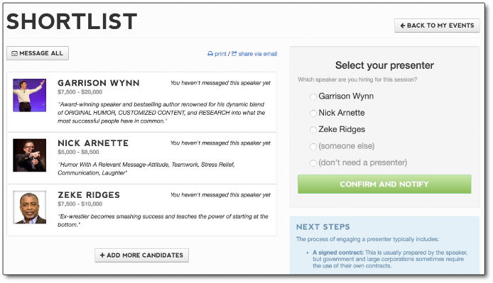 MP BUYER SHORTLIST