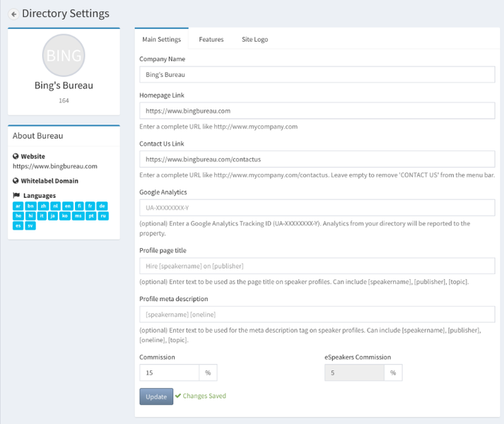 MANAGE MAINSETTINGS