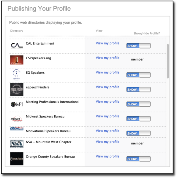 Publishing Your Profile