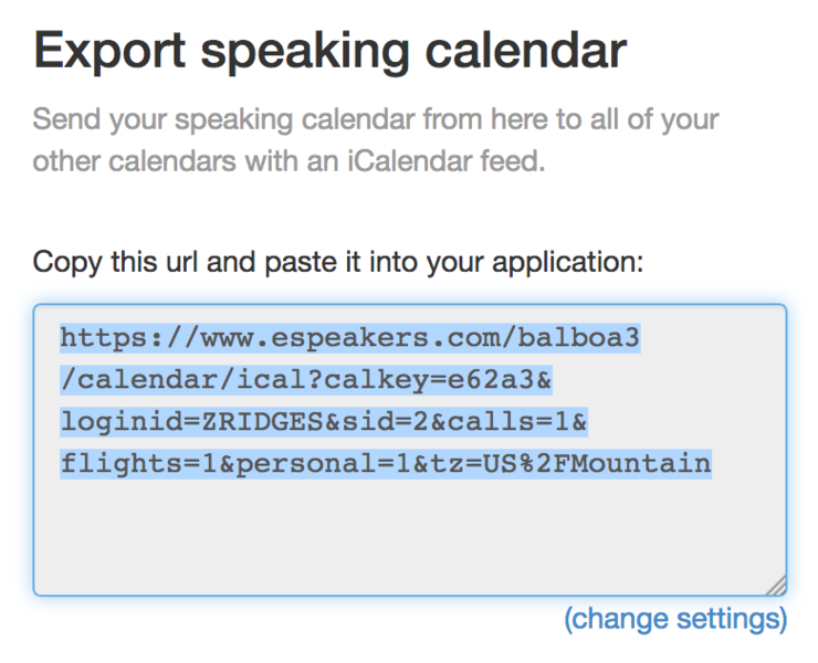 iCal Export Finish