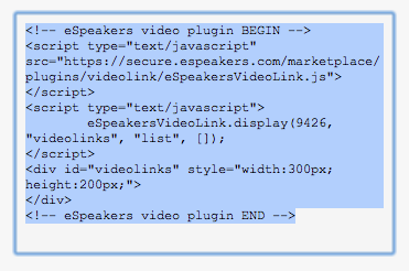 video links code
