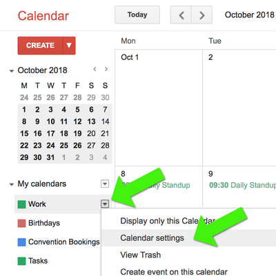calendar setup