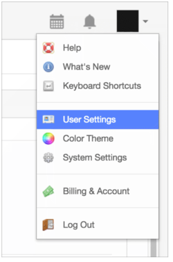 user settings