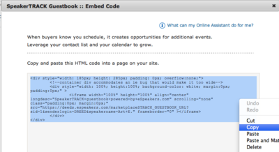 embed copy